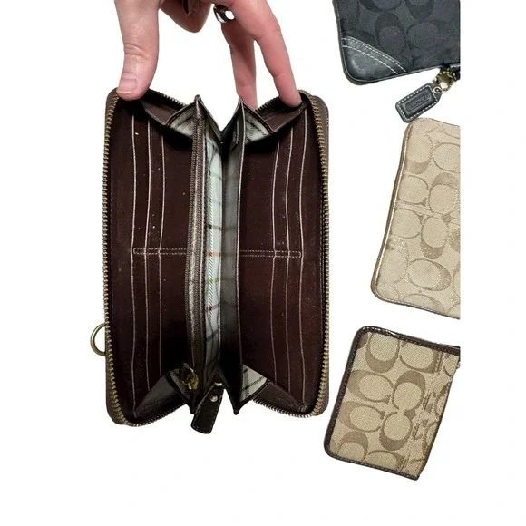 Coach Wallet Wristlet Set Lot Of 4 Y2K Signature Glam - Picture 4 of 5